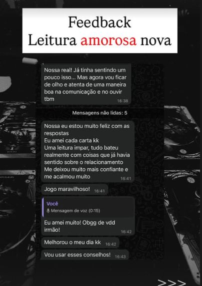 Print de depoimento sobre a leitura amorosa